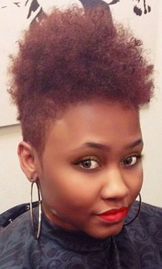 tapered mohawk, natural hair, red hair Taper Mohawk, Black Mohawk Hairstyles, The Right Hairstyles, Short Natural Hairstyles, Twa Hairstyles