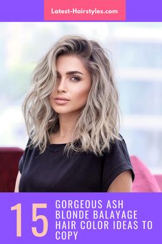 Ash Blonde Balayage 2023, Balayage Hair Ash Grey, Fade To Blonde Hair, Blond Ash Balayage, Ash Blonde With Silver Highlights, Ash Blonde For Fall, Newest Hair Color Trends 2023, Highlights Blonde Hair 2023, 2023 Ash Blonde