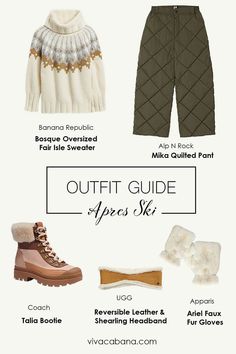 There’s no set dress code, but just like the après ski scene, it varies by destination or dining spot.It’s common for the outfit you wore on the slopes to double as your après-ski outfit, especially if you’re sipping hot cider around a flaming fire pit—with a few quick swaps. Apres Ski Style What To Wear, Womens Apres Ski Outfits, Aspen Apres Ski Style, Apres Ski Skirt, Vail Apres Ski, Ski Fit, Quilted Pants, Apres Ski Outfits