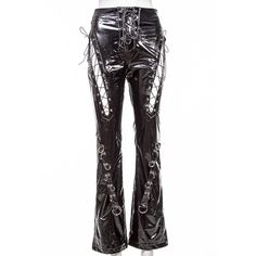 Material:?Faux Leather; Polyester; Spandex  Size:?S-XL  SKU:?TR302BK Faux Leather Pants, Polyester Spandex, Black Pants, Leather Pants, Faux Leather, Lace Up, Spandex, Lace, Pants