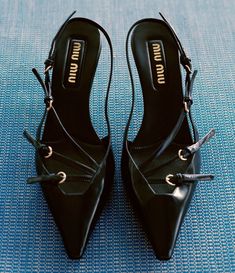 Miu Miu Heels, Mui Mui, Dr Shoes, Press Tour, Shoe Inspo, Slingbacks, Fall Shoes, Pretty Shoes, Dream Shoes