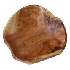 a large wooden bowl on a white background