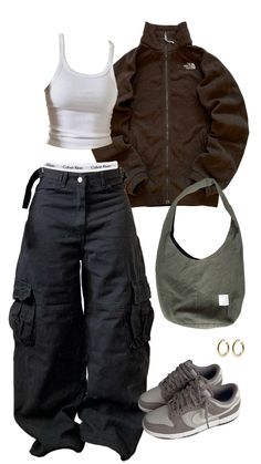 Cargos Outfit Women, Ideas De Outfits Aesthetic, Outfit Inspo Back To School, Style Fall Outfits, Street Style Fall, Street Style Fall Outfits, Cargo Pants Outfit, Shein Outfits