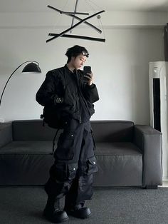 Emo Boy Fashion, Tech Wear Men, Emo Male Fashion, Grunge Prom, Techwear Outfits, Techwear Fashion, Aesthetic Streetwear, Baggy Clothes, Street Fashion Men Streetwear