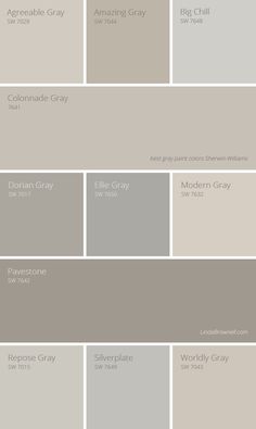 the different shades of gray paint for walls and ceiling in various colors, including white