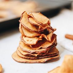 a stack of crackers sitting on top of a table