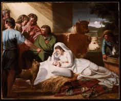 the birth of jesus is depicted in this painting