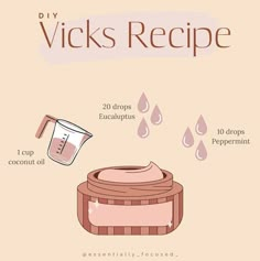 Diy Vicks, Herbal Medicine Recipes, Herbal Remedies Recipes, Diy Herbal Remedies, Sick Remedies, Herbal Apothecary, Natural Healing Remedies, Herbal Healing