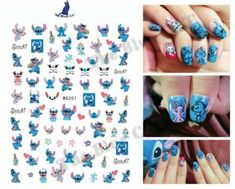 Nail Art Stickers Transfers Adhesive Lilo Stitch Cartoon Characters NAIL ART | eBay Nails Decoration Ideas, Toy Story Nails, Cat Nail Designs, Stitch Room, Nails Decals, Stitch Birthday Party, Unicorn Nail Art, Nails Country, Lilo And Stitch Characters