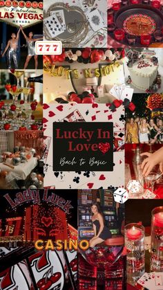 lucky in love casino theme collage