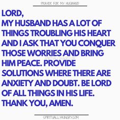 a poem written in blue ink with the words lord, my husband has a lot of things