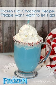 a frozen hot chocolate drink with whipped cream and sprinkles