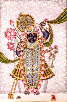 Srinathji Images, Shrinathji Image, Shreenathji Painting, Devotional Pictures, Madhubani Paintings Peacock, Gods Goddesses, Large Paintings, Indian Painting