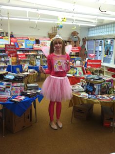 My Pinkalicious book fair costume! Pinkalicious Costume, Girl Book Characters, Story Book Costumes, Female Book Characters, School Costume, Teacher Halloween Costumes