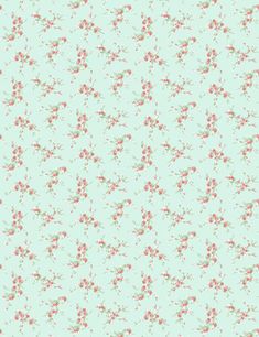 an image of a flowery pattern on a blue background with pink and green flowers