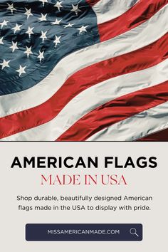 an american flag with the words made in usa written below it and on top of it