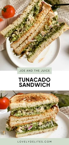 This Joe & the Juice Tunacado Sandwich filled with tuna and jam packed with flavor from the herby pesto to the spicy mayo. This tuna and avocado sandwich is the perfect working from home lunch recipe. If you want a spicy tunacado sandwich, add on my homemade spicy aioli. Joe And The Juice Tunacado Recipe, Tuna Cado Sandwich, Spicy Tunacado Sandwich, Tunacado Recipe, Tunacado Sandwich, Tuna Avocado Sandwich, Healthy Tuna Sandwich, Tuna Sandwich Recipes, Tuna And Avocado