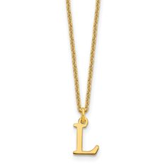 14k Yellow Gold Tiny Cut Out Block Letter M Initial Pendant and Necklace L Initial, M Initial, Diamond City, Initial Design, Letter L, Letter M, Block Lettering, Gold Polish, Initial Pendant