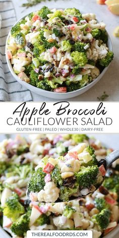 this is an apple broccoli cauliflower salad