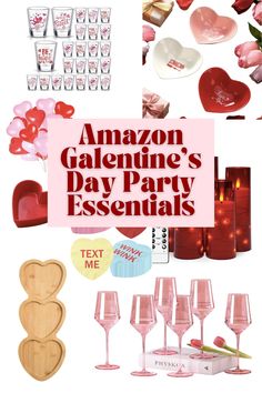 valentine's day party essentials with text overlay