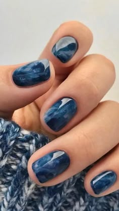 Nagel Stamping, Nail Vibes, Nail Colors Winter, Blue Nail Polish, Blue Nail, Colorful Nail Designs, Short Nail Designs