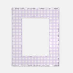 a purple and white checkered photo frame