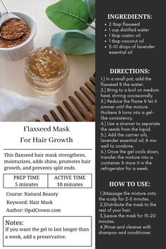 DIY Flaxseed Mask For Hair Growth - Opal Crown Flaxseed Mask, Flex Seed, Mask For Hair Growth, Opal Crown, Mask For Hair, Herbs For Hair, Flaxseed Gel, Home Remedies For Hair, Homemade Hair Products