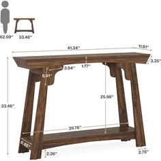 This 2-tier entryway table, at 41.3 inches long, provides large space for your vase, table lamp, bags, and keys on the top shelf, and storage baskets on the bottom shelf. Featuring a rustic brown surface with a simple silhouette, this console table with a farmhouse vibe will add a dash of character to your entryway. Wood Entryway Table, Entryway Table With Storage, Narrow Entryway Table, Narrow Sofa Table, Shelf Farmhouse, Narrow Sofa, Wood Entryway, Hall Trees, Narrow Entryway