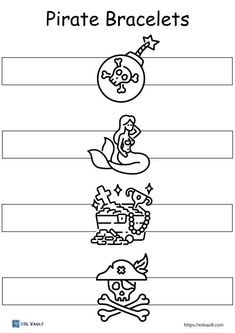 pirate bracelets worksheet for kids to learn how to read the letter b