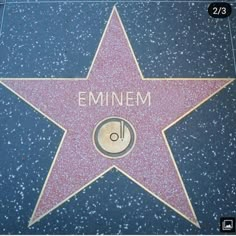 the star on the hollywood walk of fame for emiimen is shown in this image