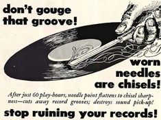 an old record player ad from the 1950's showing how to turn records on