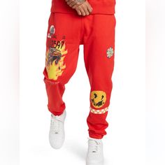 Nwt. Strivers Row Goldstar Sweatpants. This Brand Runs Small. Red Sporty Pants For Leisure, Red Sporty Leisure Pants, Red Baggy Sporty Bottoms, Red Baggy Hip Hop Pants, Leisure Red Bottoms With Pockets, Casual Red Pants For Leisure, Red Leisure Bottoms With Elastic Waistband, Red Cargo Pants For Streetwear, Hip Hop Red Cotton Pants