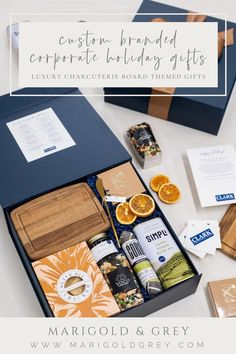 an assortment of personal care products in a gift box with the title overlaying it