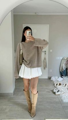 White Skirt Outfits, Mode Zara, Cozy Fall Outfits, Autumn Outfit, 가을 패션, Looks Style