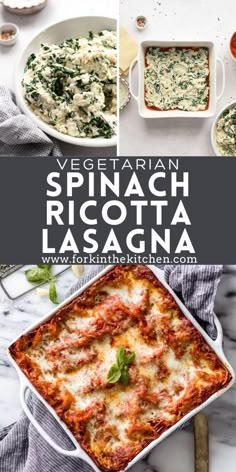 spinach and ricotta lasagna is an easy dinner recipe