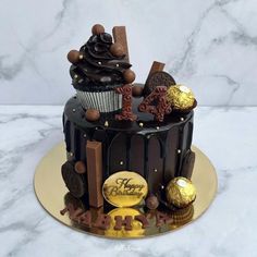 Tall Chocolate Cake Designs, Chocolate Tall Cake, Chocolate Loaded Cake, Extra Chocolate Cake, Latest Cake Designs, Bakery Chocolate Cake, 14th Birthday Cakes, Birthday Husband