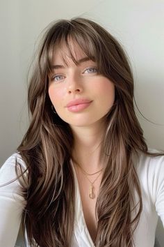 Brown Hair Inspo, Hair Inspiration Long, Bangs With Medium Hair, Brunette Hair