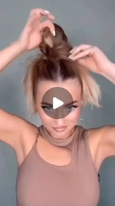 Elegant Updo Hairstyles, Easy Summer Hair, Cute Ponytail Styles, Natural Hair Videos Tutorials, Hair Tricks, Quick Hair, Easy Bun Hairstyles