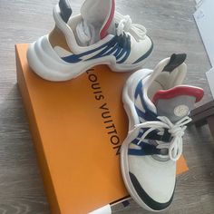 Like New Louis Vuitton Sneakers. Lightly Used. Archlight Sneaker, Shoes Louis Vuitton, Louis Vuitton Sneakers, Louis Vuitton Shoes, Womens Shoes Sneakers, Electric Blue, Shoes Sneakers, Color White, Like New