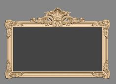 an ornate gold frame on a gray background