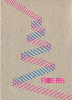 a piece of brown paper with pink and blue lines on it that says froncs fst