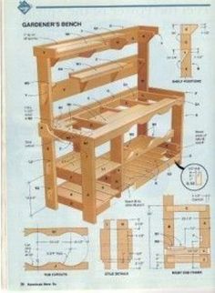 the plans for a woodworking bench are shown