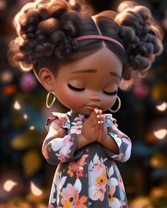 Pray Everyday, Black Baby Art, Hairstyles For Toddlers, Black Art Painting, Hairstyles For Kids, Cute Cartoon Pictures, Black Artwork, Black Cartoon, Black Love Art