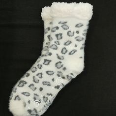 Muk Luks Non-Slip Cabin Socks With Plush Sherpa Lining. Cream With Grey Leopard Print. Like New - Never Worn. Cabin Socks, Grey Leopard Print, Hosiery, Leopard Print, Socks, Women Accessories, Grey, Women Shopping, Color