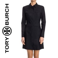 Tory Burch Courbette Bistretch Mini Dress / Jacket / Coat In Black - Stretchy Neoprene Scuba Type Of Fabric Size S - Refer To My Photos For Measurements Style # 30553 Tory Burch Courbette Bistretch Trench Coat Long Sleeve Dress, Front Patch Pockets Hidden Zipper, Snap Buttons Closure Raw Edge Finish 77% Polyamide, 23% Elastane Basic Minimalist Sustainable Capsule Wardrobe Staple Excellent Preowned Condition - Mint - Worn Only Once Or Twice Style Tags: Quiet Luxury / Goth / Safari / Military / Bu Tory Burch Trench Coat, Luxury Goth, Twice Style, Business Casual Fall, Tory Burch Dress, Dress Jacket, Autumn Fashion Casual, Quiet Luxury, Casual Fall