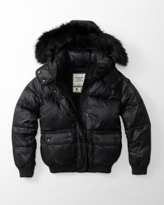 Abercrombie & Fitch Women's Hooded Puffer Jacket 144-442-0489-900 New With Tag Color: Black Size: S MSRP : $180 +Tax Warm & cozy with a classic length, fleece front closure, non-taped seam, synthetic fill, nylon fabric, logo accent, ribbed cuff, fleece lining, patch pocket, one-way zipper, lined, removable hood, wind and water resistant, side-entry pockets. 100% nylon Faux fur: 85% modacrylic, 15% polyester Filling 100% polyester Lining 100% polyester Machine wash cold with like colors Do not dry clean Fleece Lined Jacket, Jackets Black, Womens Coats, Water Resistant Jacket, Puffer Jacket Women, Black Puffer, Winter Coats Jackets, Line Jackets