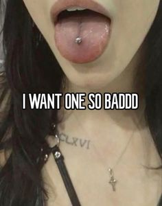 a woman with her tongue out and the caption i want one so badd