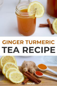 ginger turmeric tea recipe with lemons and cinnamon