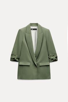 BLAZER WITH ROLLED-UP SLEEVES - Black | ZARA United States