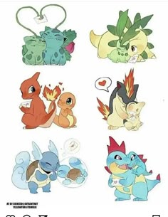 the pokemons are all different colors and sizes, but one is not very cute